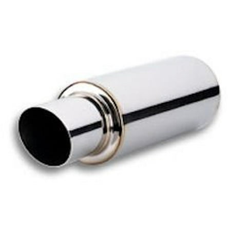 Vibrant Performance 1091 VIB1091 TPV TURBO MUFFLER W/ 4IN ROUND STRAIGHT CUT TIP (4IN INLET - 23IN LONG)