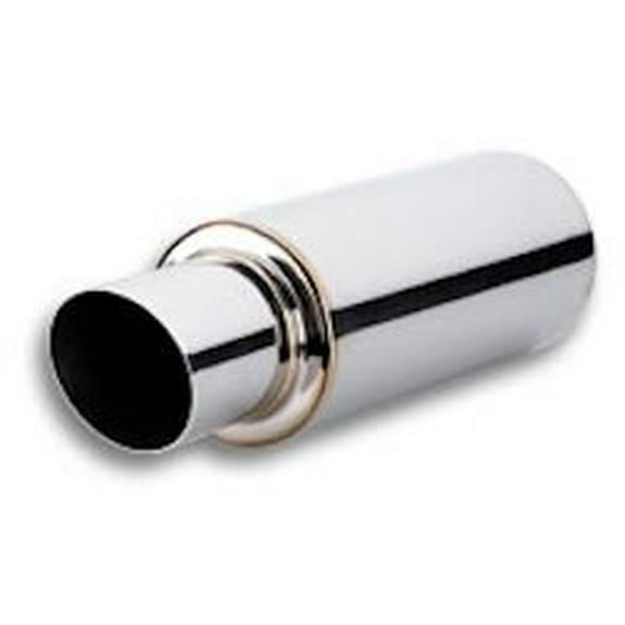 Vibrant Performance 1091 VIB1091 TPV TURBO MUFFLER W/ 4IN ROUND STRAIGHT CUT TIP (4IN INLET - 23IN LONG)