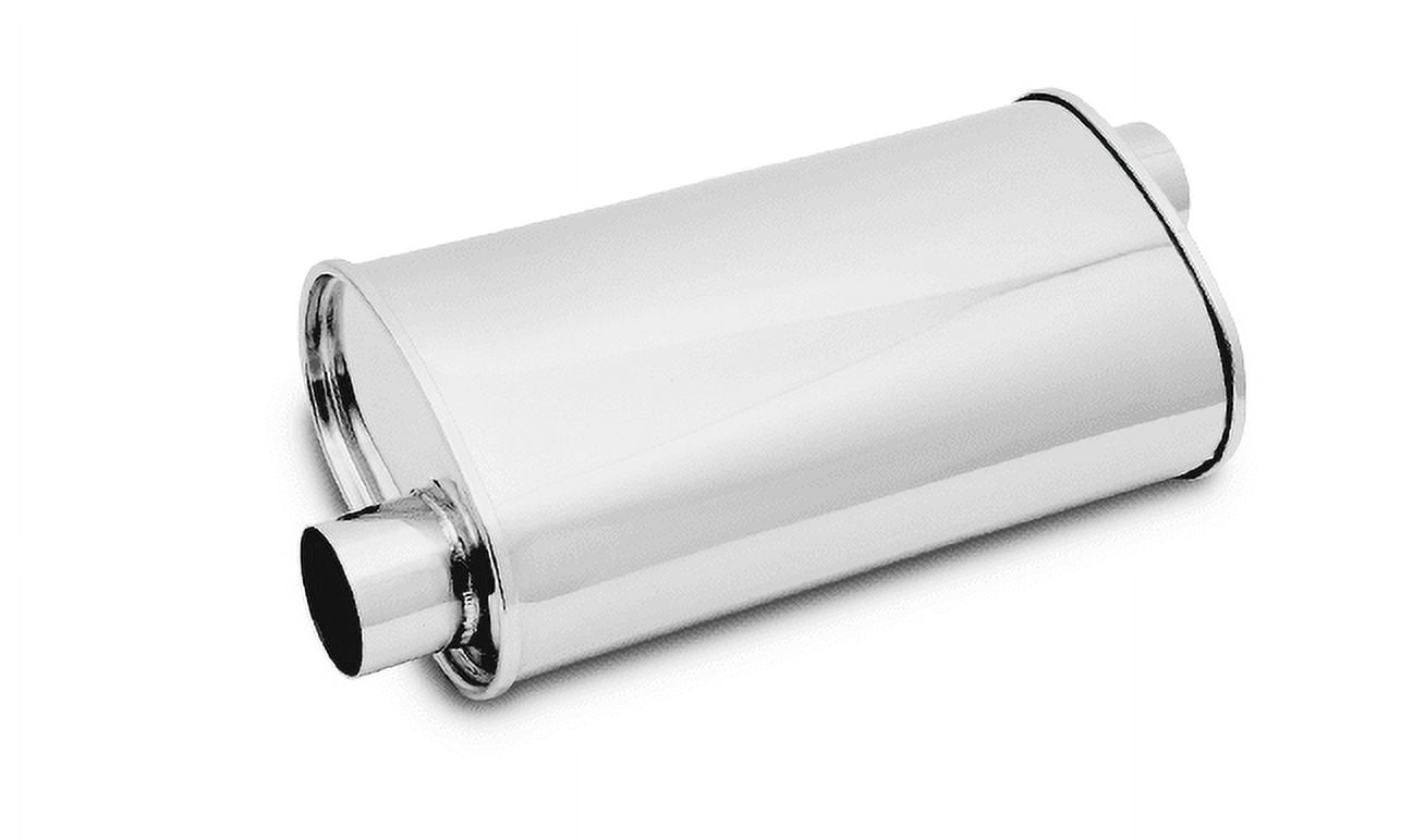 Vibrant Performance 1126 VIB1126 STREETPOWER OVAL MUFFLER, 2.5IN INLET/OUTLET (OFFSET-OFFSET)