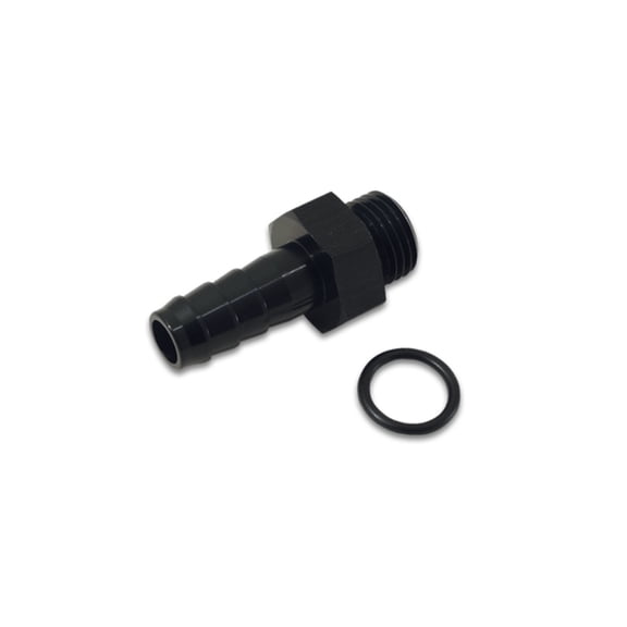Vibrant Aluminum Male -6AN ORB to 5/16in Barb w/O-Ring - Anodized Black