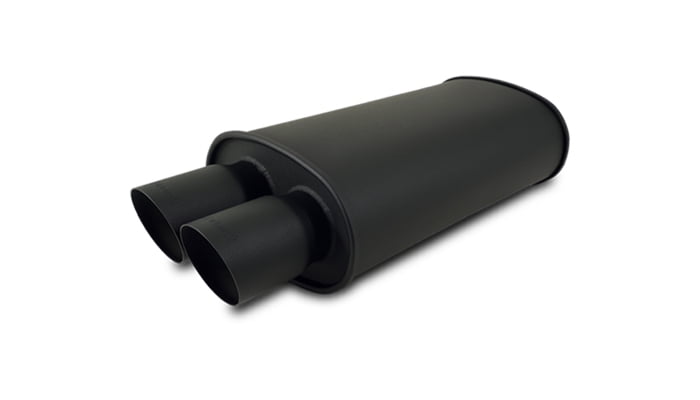 Vibrant Performance 1149 VIB1149 STREETPOWER FLAT BLACK OVAL MUFFLER WITH DUAL TIPS (3IN INLET)