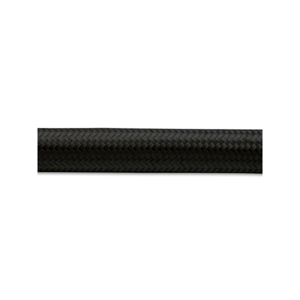 Vibrant Performance Flex Hose 20ft Roll - Black Nylon Braided For Oil, Water, Fuel & Coolant
