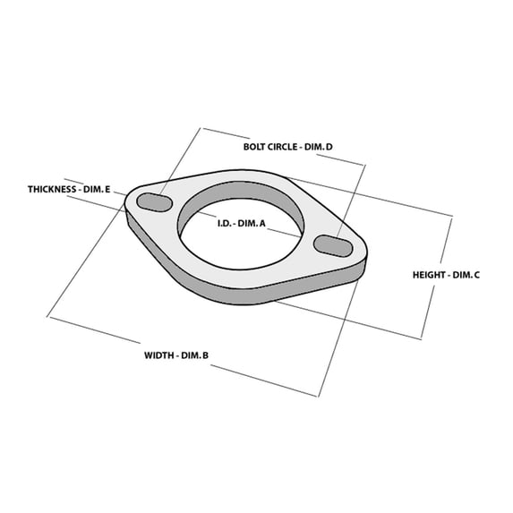 Vibrant Performance 1470S VIB1470S 2-BOLT STAINLESS STEEL FLANGE (2IN I.D.) - SINGLE FLANGE, RETAIL PACKED