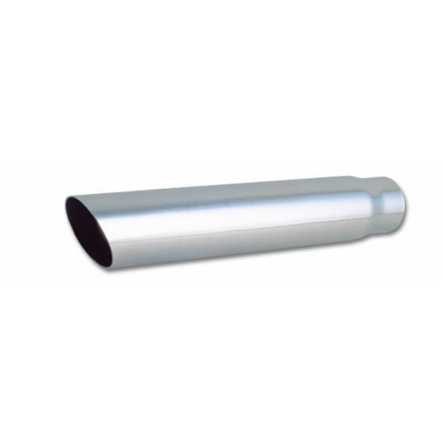 Vibrant 2.5in ID Dual 3.5in OD Round SS Tips (Single Wall Angle Cut) w/Burnt Blue Finish main image 1