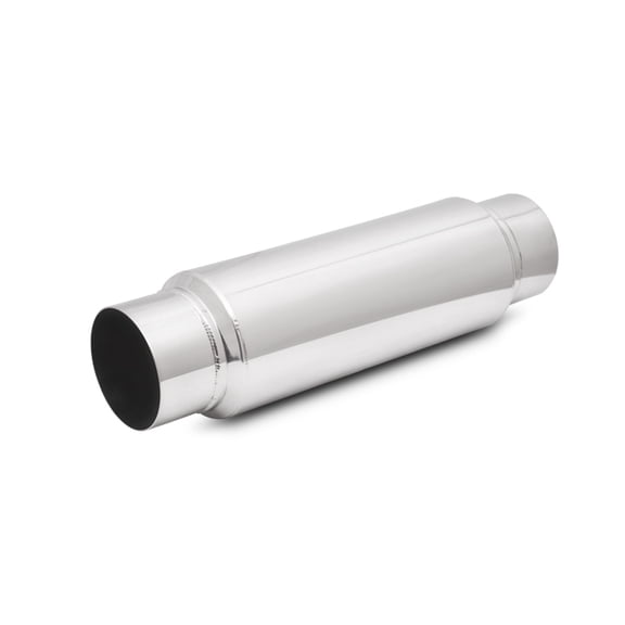 Vibrant 17930 Resonator - Bottle Style - 2-1/2 in Inlet - 2-1/2 in Outlet - 5 in Diameter Body - 18 in Long - S/S - Polished