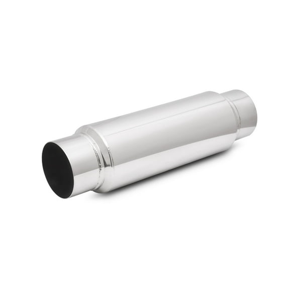 Vibrant 17930 Resonator - Bottle Style - 2-1/2 in Inlet - 2-1/2 in Outlet - 5 in Diameter Body - 18 in Long - S/S - Polished