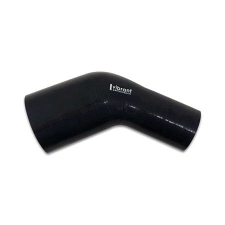 Vibrant 3.00in x 4.00in In/Out 45 Degree Black Silicone Transition Hose