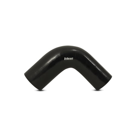Vibrant 2784 Tubing Coupler - 90 Deg - Reducer - 3 in to 3-1/2 in ID - 4 in Leg - Black Silicone
