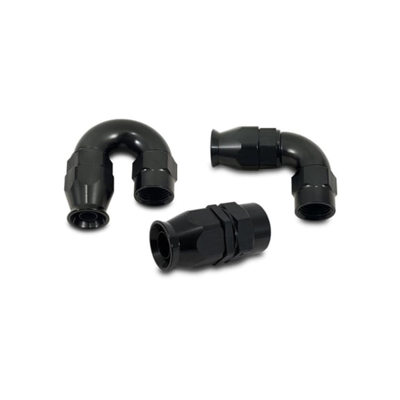 Vibrant Power 28906 Fitting, Hose End, Full Flow, PTFE, 90 Degree, Reusable, 6AN Hose, 6AN Female Thread, Aluminum, Black Anodized, use with Vibrant 18000 series PTFE Lined Flex Hose, each