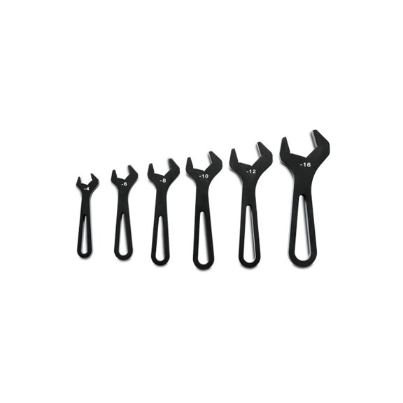 Vibrant 20989 AN Wrench Set - Single End - 6 Piece - 4 AN to 16 AN - Black Anodized Aluminum