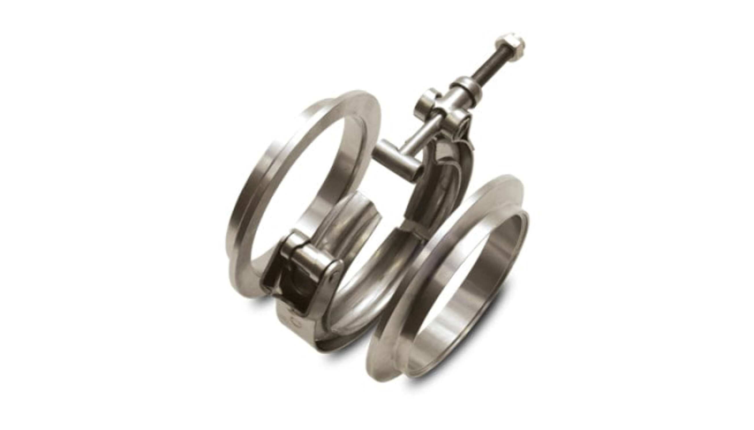Vibrant T304 SS V-Band Flange Assembly for 3in O.D. Tubing incl 2 V-Band flanges & 1 V-Band Clamp main image 1