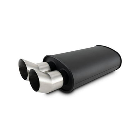 Vibrant Performance VIB12331 3 in. Inlet Streetpower Flat Oval Muffler, Black