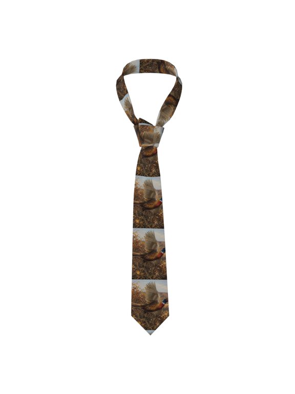 Vibrant Pheasant Taking Flight Poster Men's Neck Tie Casual Necktie Formal Business Wedding Party