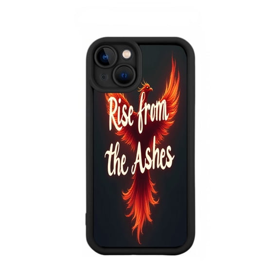 Vibrant Phoenix Design iPhone 15 Case - Lightweight Yellowing Resistant " Rise from the Ashes " Pattern Dark Background Perfect Fit