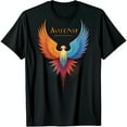 thumbnail image 1 of Vibrant Phoenix Rising T-Shirt AVIAN Awakened Design on Black, 1 of 5