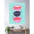thumbnail image 1 of Vibrant Pink Colanders Retro Poster Kitchen Poster Wall Art, Modern Wall Decor For Living Room Bedroom, 16x24 UNFRAMED, 1 of 3
