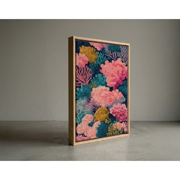 Vibrant Pink Coral Reef Ocean Canvas Print, Poster Only