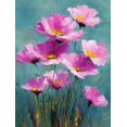 thumbnail image 1 of Vibrant Pink Poppy Field Canvas Boho Wildflower Ready To Hang Living Wall Decor, 1 of 8