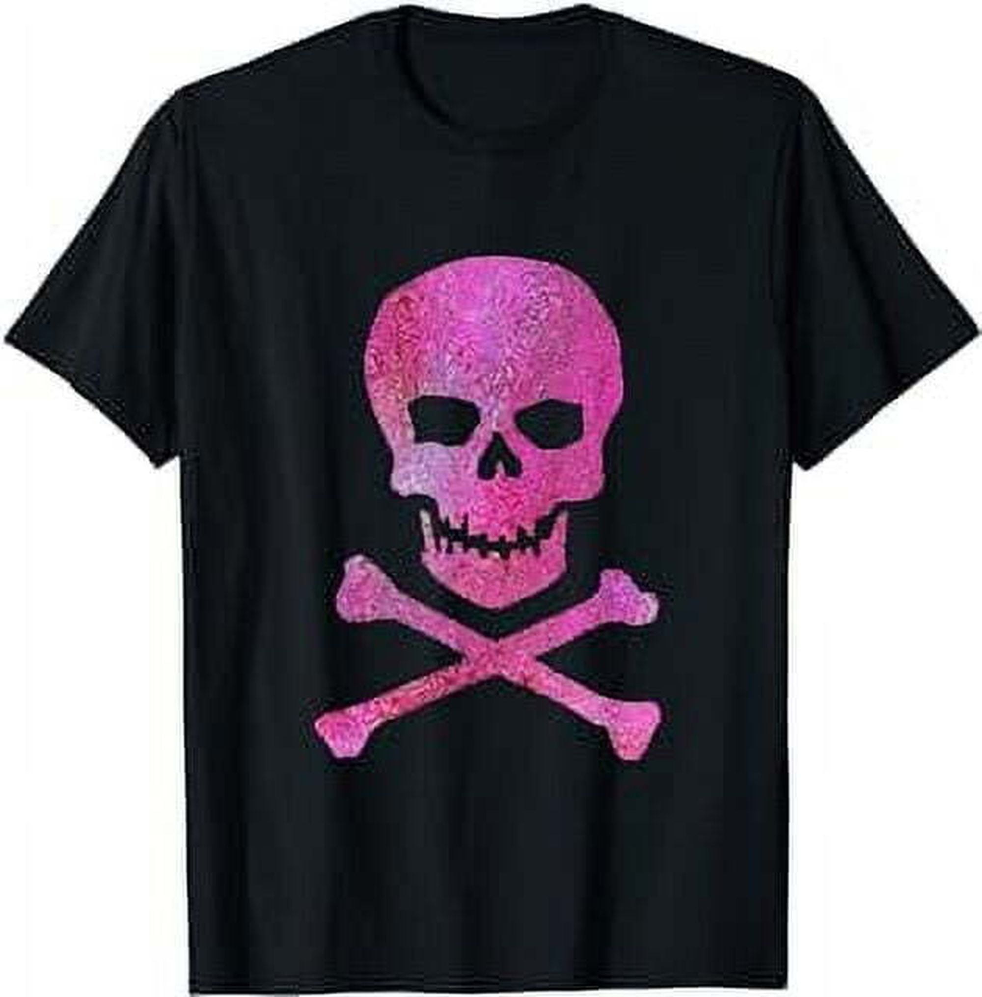 Vibrant Pink Skull and Crossbones T-Shirt - Make a Statement with Style ...