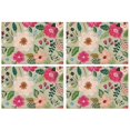thumbnail image 1 of Vibrant Pioneer Flower Pattern Summer Placemats Table Placemats Set Of 4-Linen Kitchen Washable Placemats Table Mats 11.8"x17.7" Non-Slip Heat Resistant, 1 of 6