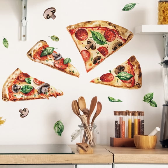 Vibrant Pizza Decorative Wall Sticker - Fun Kitchen Decor for Restaurants and Homes