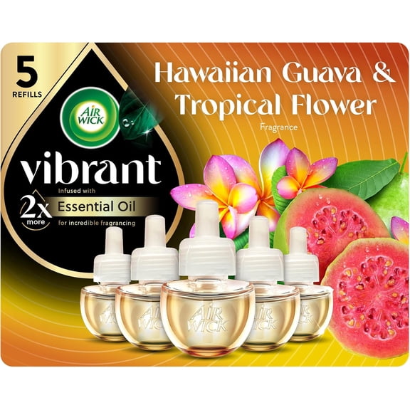 Vibrant Plug in Scented Oil Refill, 5ct, Nectarine & Paradise Flower, , Essential Oils