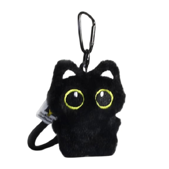 Vibrant Plush Key chain Soft Plush Black Keychain Elegant Pendant Adornment for Bags and Accessories
