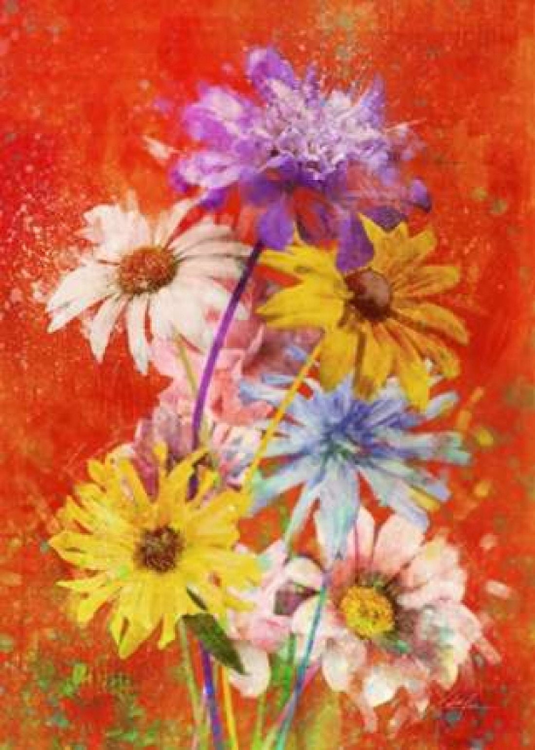 Vibrant Posies 2 Canvas Art - Ken Roko (20 x 28)