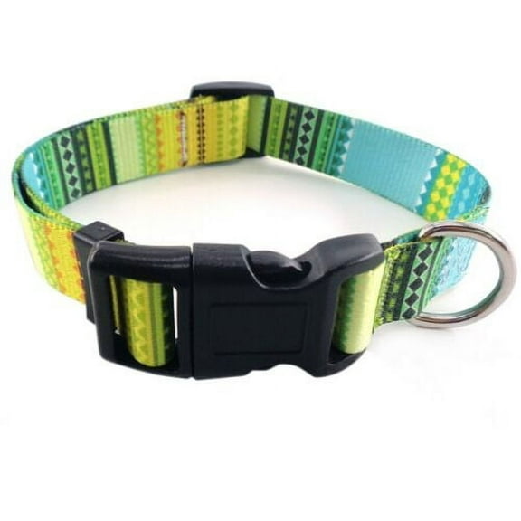 Vibrant Premium Polyester Nylon Adjustable Heavy Duty Dog Collar - Small Style 1
