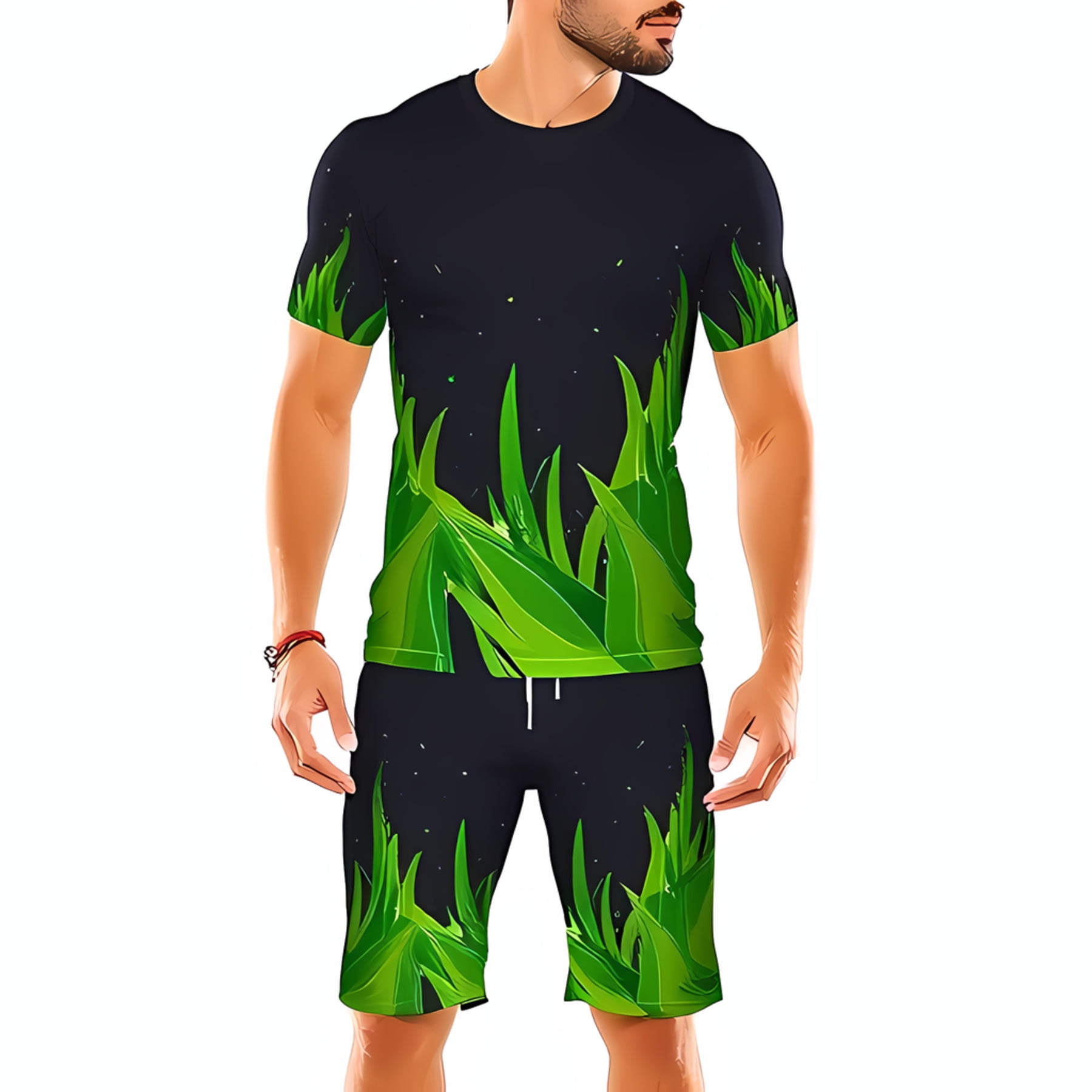 Colorful Print Shirt and Shorts Matching Set