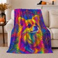 thumbnail image 1 of Vibrant Psychedelic Chihuahua Dog Portrait Paisley Mandala, Playful Pet Portrait Pattern, Warm Flannel Blanket for Living Room and Bedroom, Dog Lovers Just Because Gift, Pet Lover Home Decor, 1 of 9