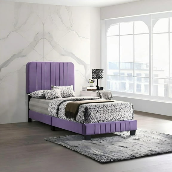 Vibrant Purple Twin Bed with Contemporary Design
