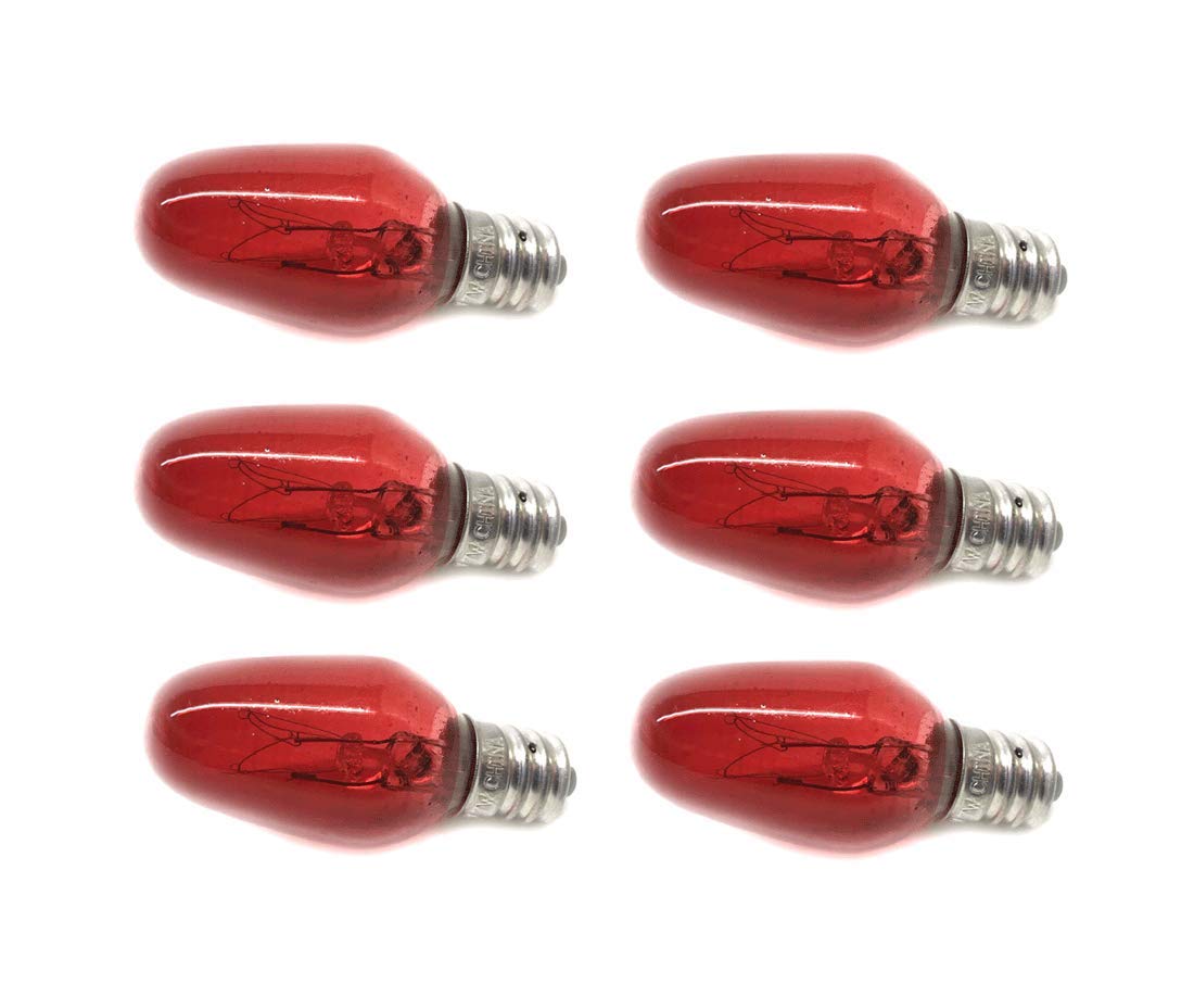 Vibrant Red Night Light Bulb Replacement Bulbs 6 Pack 5W 120V for