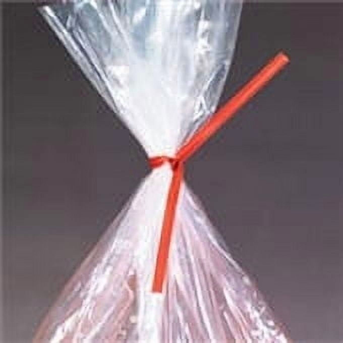 SSBM 6 x 5/32" Red Paper Twist Ties PreCut, Durable Wire Coil, Case of 2000