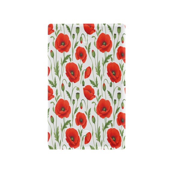 Vibrant Red Poppy Artwork Decorative Wall Plate, Flame Retardant PC Plastic Light Switch & Outlet Cover with Mounting Screws Fits Blank Unused Outlet