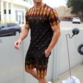 thumbnail image 1 of Vibrant Red and Yellow Patterned T-Shirt and Shorts Set - Stylish Summer Outfit for Men and Women - Perfect for Streetwear and Casual Wear, 1 of 5