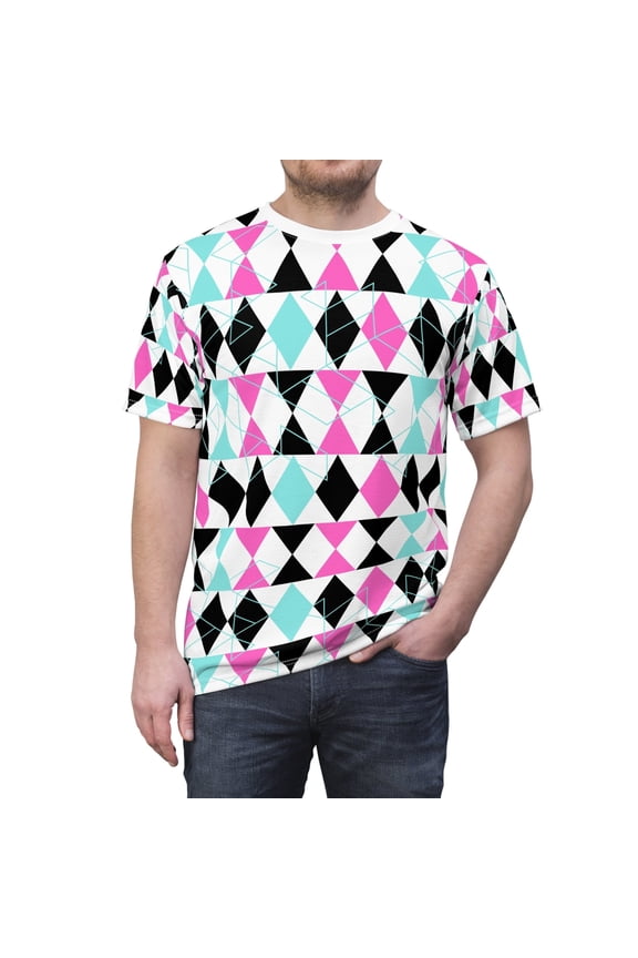 Vibrant Reflective Geometrical Pattern "All Over Print Unisex" Cut & Sew T-Shirt (AOP)