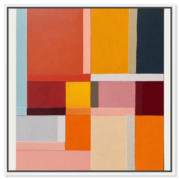 Vibrant Repose III Canvas Print Abstract Wall Decor by Art Remedy, White Frame, 12 x 12