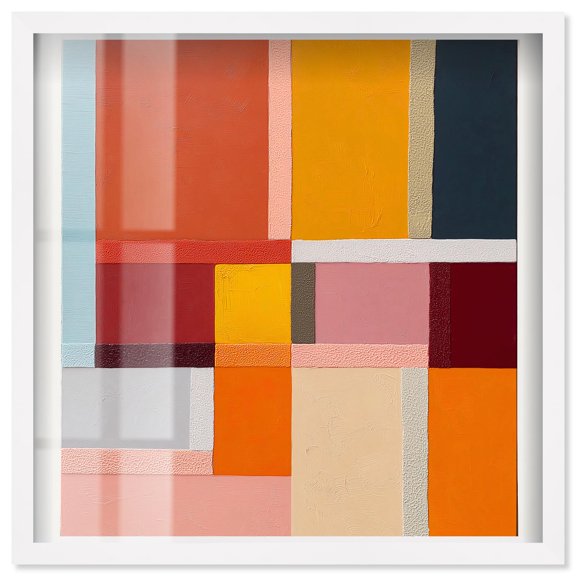 Vibrant Repose III Shadowbox Print Abstract Wall Decor by Art Remedy, White Frame, 30 x 30