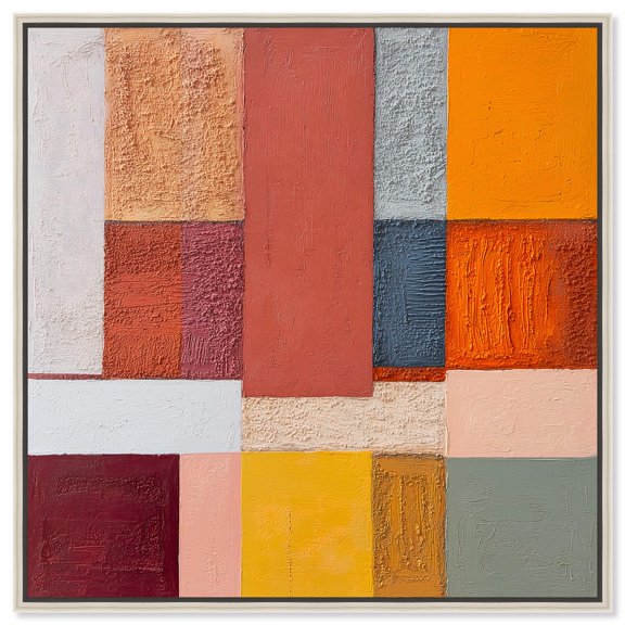 Vibrant Repose IV Canvas Print Abstract Wall Decor by Art Remedy, Silver Frame, 40 x 40