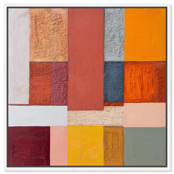 Vibrant Repose IV Canvas Print Abstract Wall Decor by Art Remedy, White Frame, 24 x 24