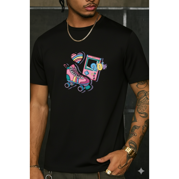 Vibrant Retro Cartoon Nostalgia 90s Inspired Graphic Print Unisex T-Shirt, up to size 5XL
