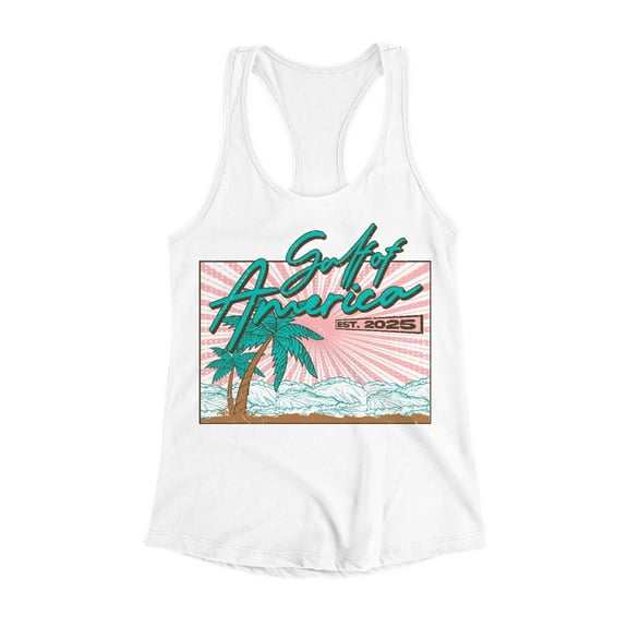 Vibrant Retro Coastal Design Women's Racerback Tank