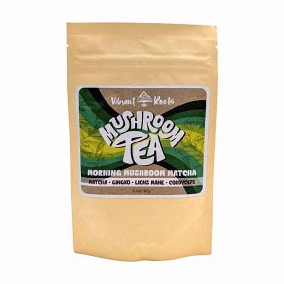 Vibrant Roots Mushroom Tea, Morning Matcha-3.2 oz