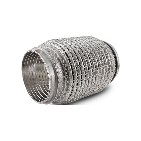 Vibrant SS Flex Coupling w/ Interlock Liner and Mesh Braid 3in Inlet/Outlet x