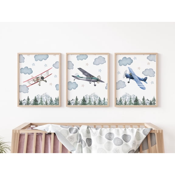 Vibrant Safari Art Prints Set of 3 | Watercolor Sunset Wildlife Wall Decor, Poster Only