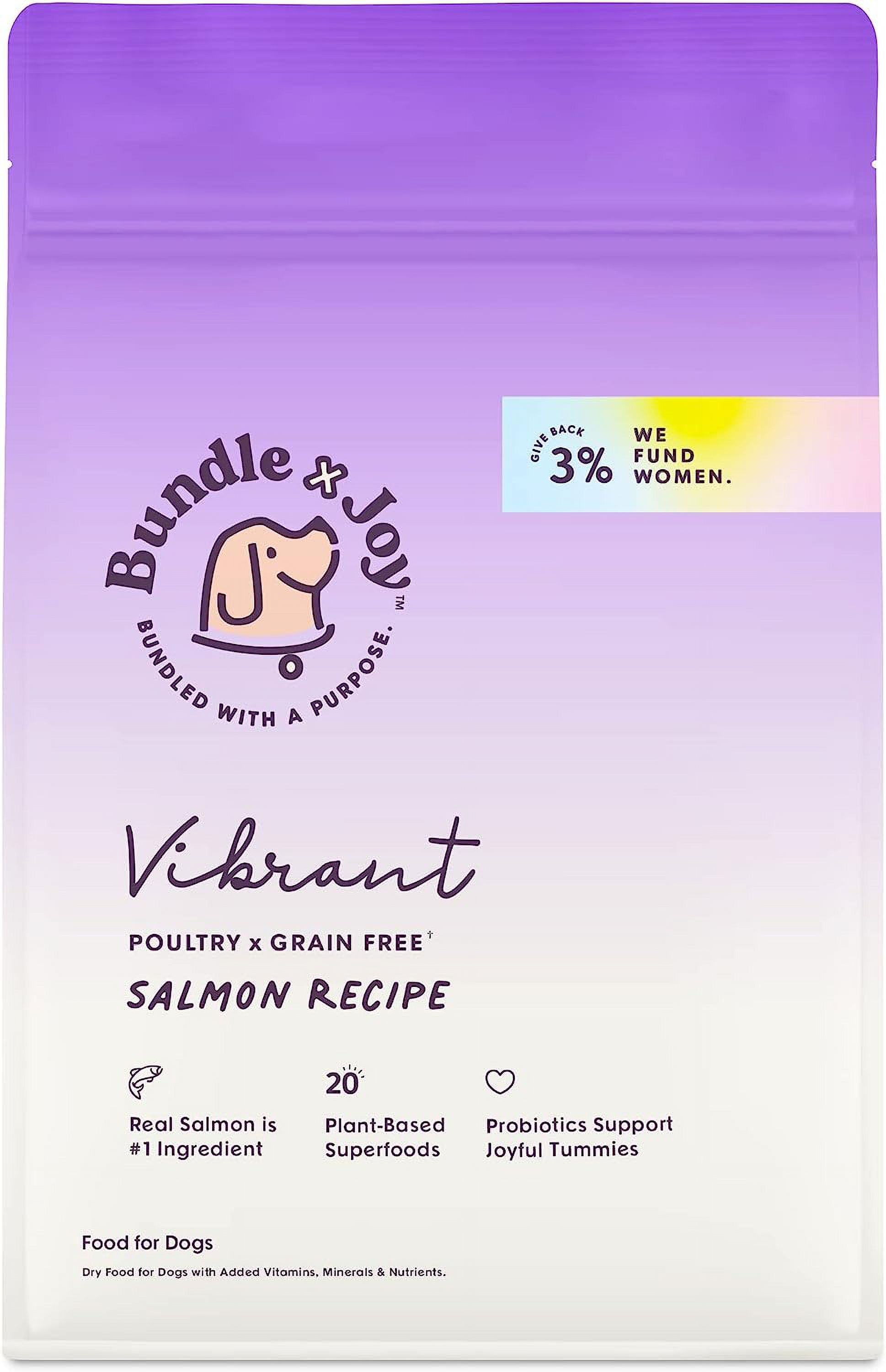 Vibrant Salmon Grain Free Dog Food Dry, 4lb Bag, Natural Adult Kibble