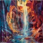 Vibrant Shower Curtain with Mesmerizing Waterfall Illusions and Romantic River Landscapes by Patrick Woodroffe and Elba Damast
