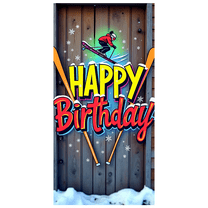 Vibrant Ski Themed Happy Birthday Banner Backdrop Party Decorations Photography Props Birthday Party Supplies Background for Indoor Celebrations Outdoor Gatherings and Photo Booths