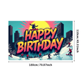thumbnail image 1 of Vibrant Ski Themed Happy Birthday Banner Backdrop Party Decorations Photography Props Birthday Party Supplies Background for Indoor Celebrations Outdoor Gatherings and Photo Booths, 1 of 8